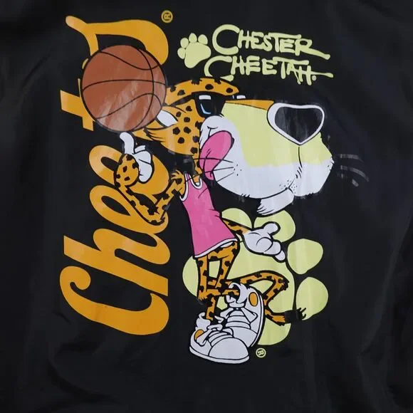 Cheetos Jacket Mens XL Color Block Chester Cheetah Basketball Hooded Windbreaker - Picture 7 of 10